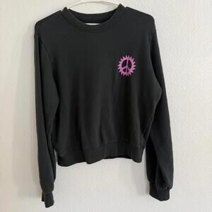 Spiritual Gangster Peace Happy Free Navy Purple Sweatshirt Size Small Boho Yoga